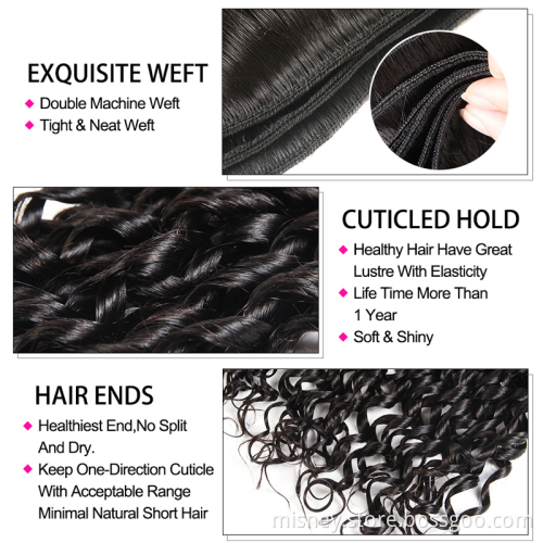 Spring Curly Hair Brazilian Hair Weave Bundles 100% Human Hair Extensions Curly Hair Natural Color 8-26 Inch Misney Deals